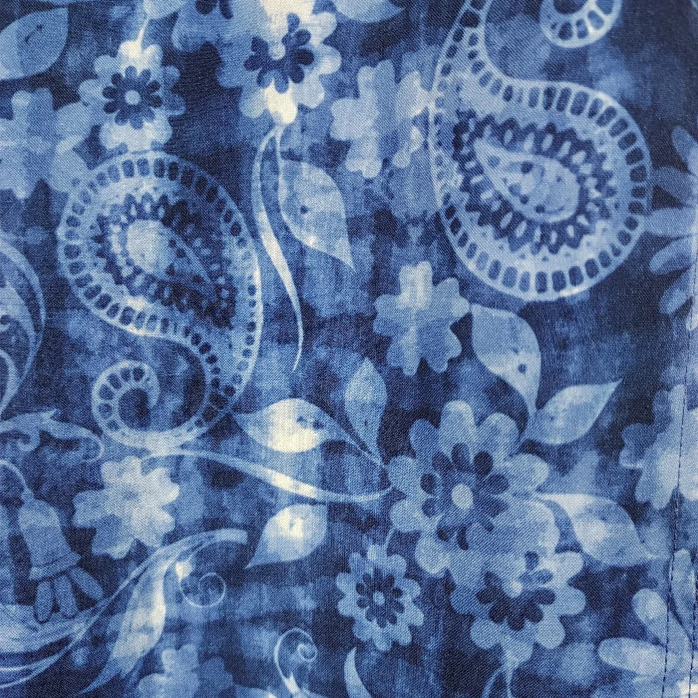 Ripskirt Hawaii Skirt Medium Blue Maxi Length 4 Wrap Floral Hawaiian Tropical - Picture 4 of 10